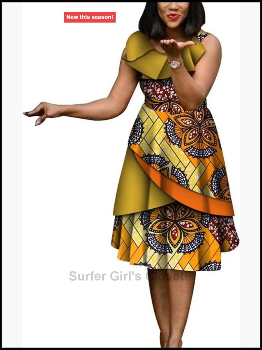 High Waist Sleeveless Ankara Tunic Swing Dress Cotton Party